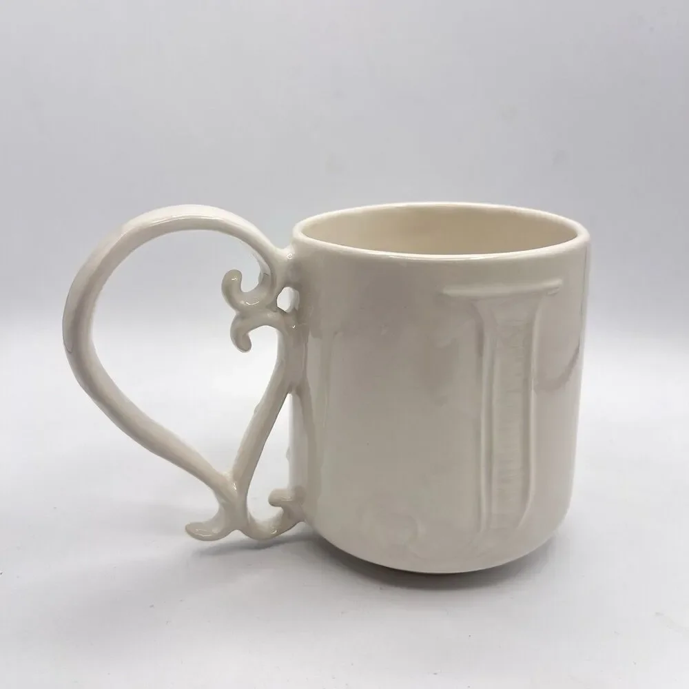 Pottery Barn A-Z Alphabet Mug Embossed Texture 